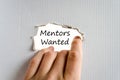 Mentors wanted text concept Royalty Free Stock Photo
