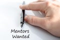 Mentors wanted text concept Royalty Free Stock Photo