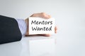 Mentors wanted text concept Royalty Free Stock Photo