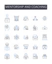 Mentorship and coaching line icons collection. Education, Vocation, Skills, Training, Apprenticeship, Proficiency