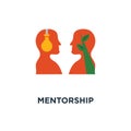 mentorship icon. guidance and leadership, emotional intelligence concept symbol design, empathy and communication, face to face