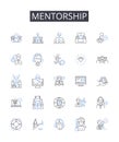 Mentorship line icons collection. Taxi, Driver, Car, Ride, Travel, Fare, Passenger vector and linear illustration