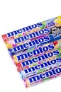 Mentos chewy dragees isolated on white background Royalty Free Stock Photo