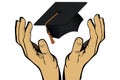 Hands graduation.