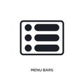 menu bars isolated icon. simple element illustration from ultimate glyphicons concept icons. menu bars editable logo sign symbol Royalty Free Stock Photo