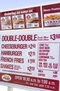 Menu board In-N-Out