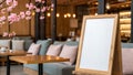 Menu Board in Restaurant with Cherry Blossoms Royalty Free Stock Photo