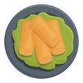 Menu breakfast icon cartoon vector. Roll food