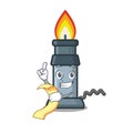 With menu busen burner in the character pocket Royalty Free Stock Photo
