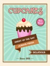 Menu card, flyer or brochure for cupcakes.