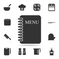 Menu Card icon. Set of Chef and kitchen element icons. Premium quality graphic design. Signs and symbols collection icon for webs Royalty Free Stock Photo