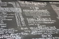 Menu chalk blackboard