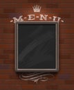 Menu chalkboard in wooden frame Royalty Free Stock Photo