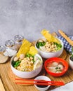 menu of chicken noodles in a bowl