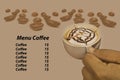 menu coffee background.