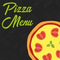 Menu concept. Flat style pizza. Fast food. Vector illustration