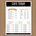 Menu design Cafe restaurant template with icons and text