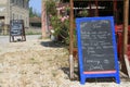 Menu du Jour restaurant sign Southern France