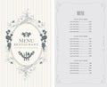 Menu with floral ornaments Royalty Free Stock Photo