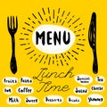 Menu, lunch time Royalty Free Stock Photo
