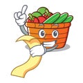 With menu fruit basket character cartoon