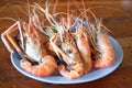 menu of grilled river prawns