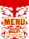 Menu Guaranteed Quality Grill Restaurant vector design