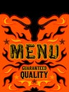 Menu Guaranteed Quality Grill Restaurant vector design