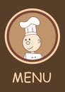 Menu with happy smiling chef