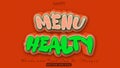 Menu healty text effect