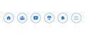 Menu Icon Set of Facebook. Home, Group, Watch, Marketplace, Notification, and Menu