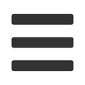 Menu icon. Three horizontal lines app button symbol. Options vector Royalty Free Stock Photo