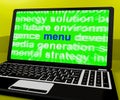 Menu Laptop Shows Internet Ordering Food