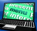 Menu Laptop Shows Ordering Food On Internet