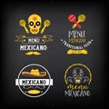 Menu mexican logo and badge design. Royalty Free Stock Photo