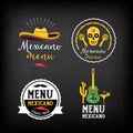 Menu mexican logo and badge design. Royalty Free Stock Photo