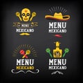 Menu mexican logo and badge design.Vector with graphic. Royalty Free Stock Photo