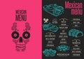 Menu mexican restaurant, template placemat.