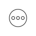 Menu, more circular line icon. Round simple sign.