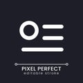 Menu notification pixel perfect white linear ui icon for dark theme