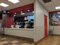 Menu, Order Registers, and Hawaii Mural inside Jack in the Box Restaurant
