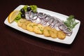 The menu - photo - appetizing herring with potatos