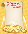 Menu for pizza