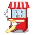 With menu popcorn machine isolated in the mascot