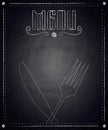 Menu of restaurant on black chalkboard background Royalty Free Stock Photo