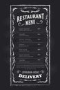 Menu restaurant blackboard vintage hand drawn frame label Royalty Free Stock Photo