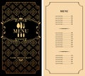 Menu for restaurant with flatware and price list