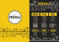 Menu restaurant, food template placemat.