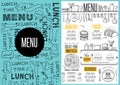 Menu restaurant, food template placemat.