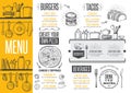 Menu restaurant, food template placemat.